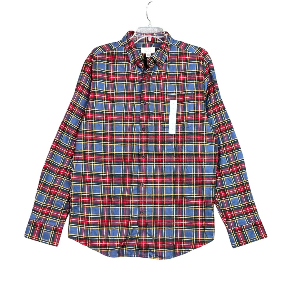 Croft & Barrow Flannel Shirt Mens M Plaid Academia Workwear Outdoor Button Down